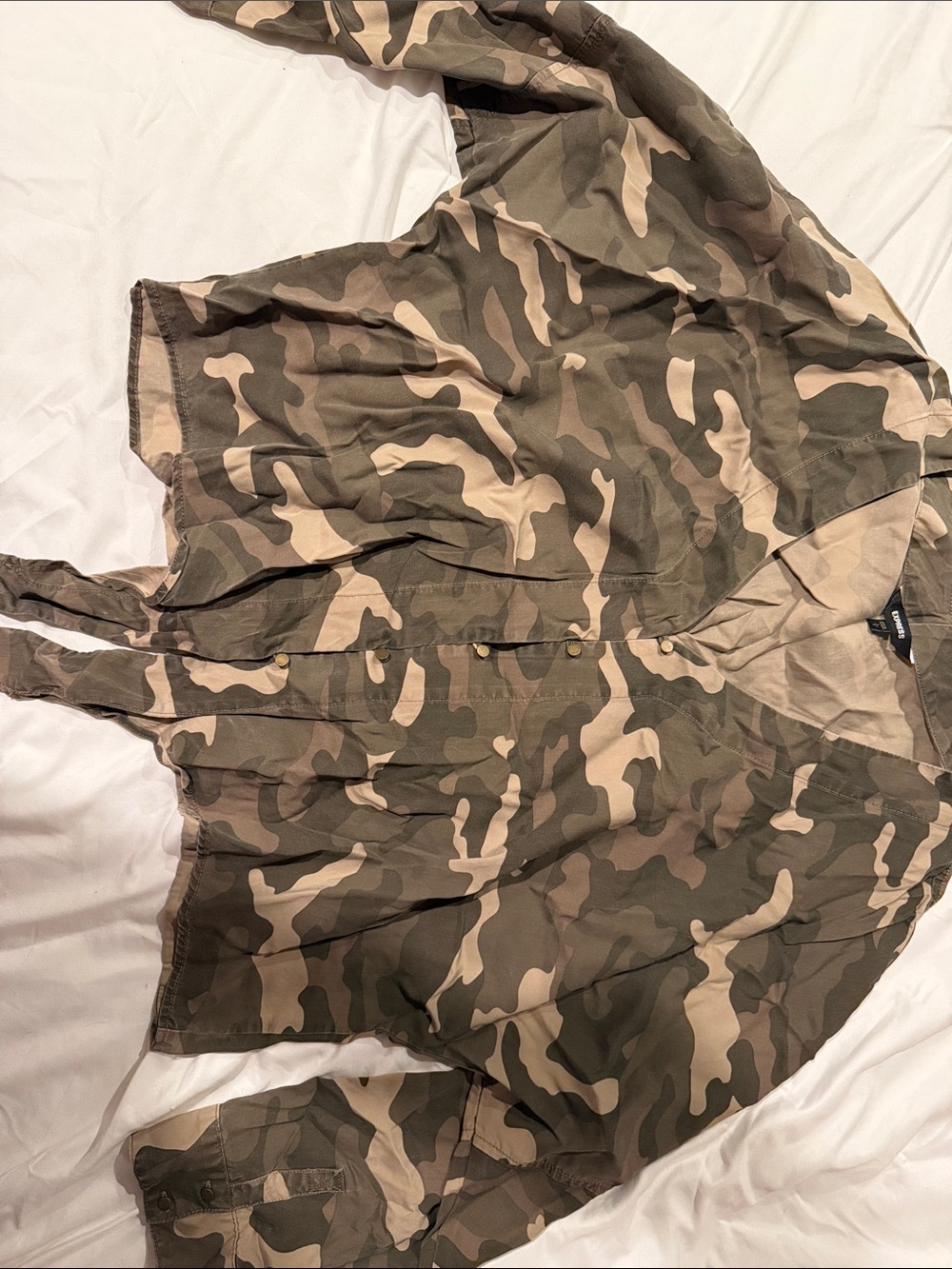Express Olive and Tan Casual Shirt